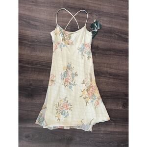 VTG NWT Deadstock Lauren Ralph Lauren Silk Midi Bias Cut Slip Dress Floral 90s